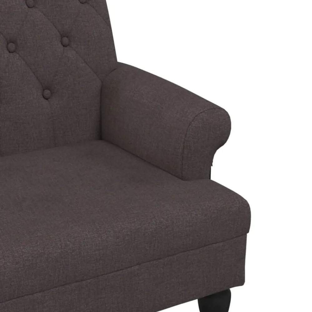 vidaXL Bancos-Banco con respaldo tela marrón oscuro 120x62x75,5 cm