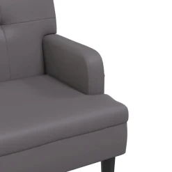 vidaXL Banco con respaldo cuero sintético 112x65,5x75 cm Gris Clearance