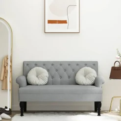 vidaXL Bancos-Banco con respaldo tela 120x62x75,5 cm