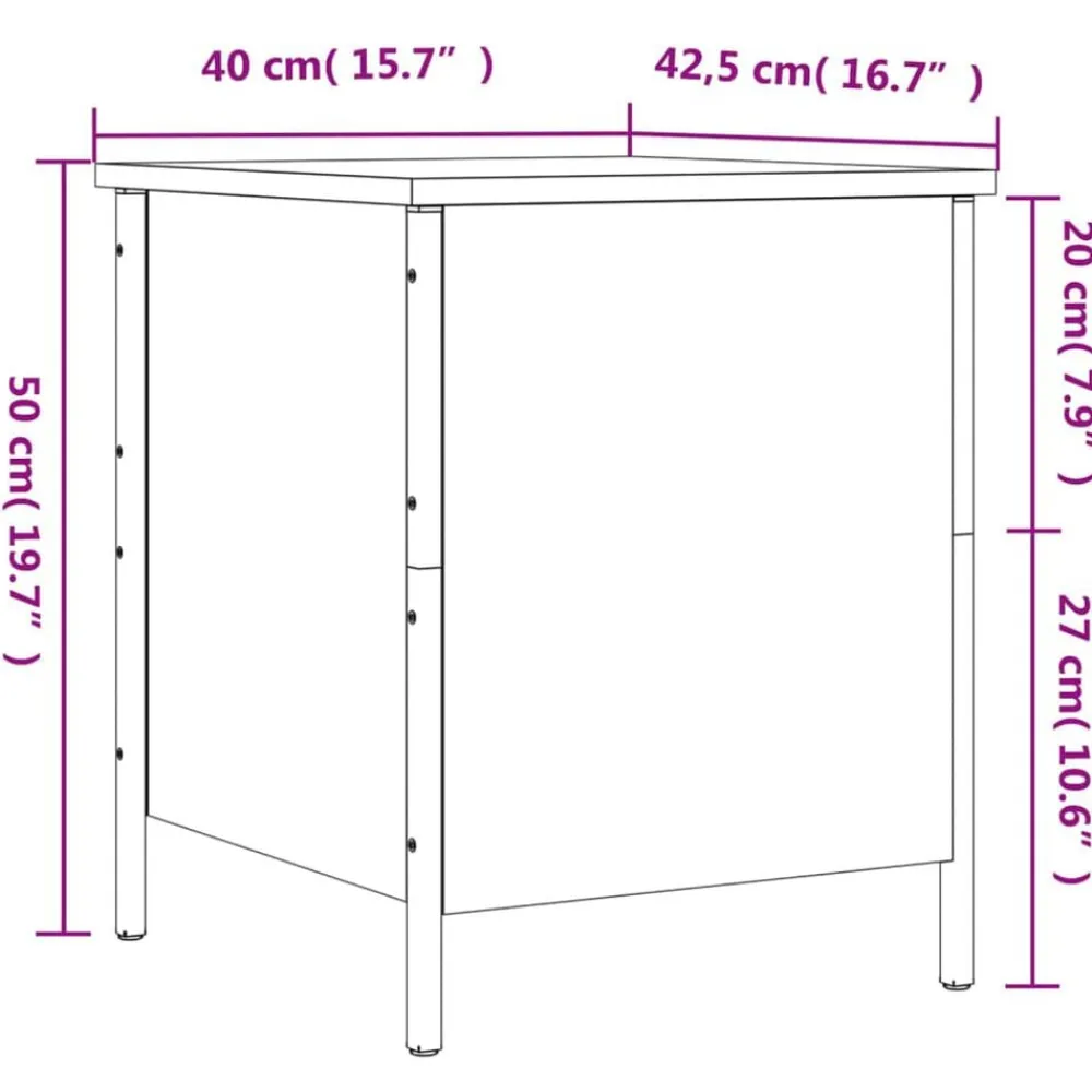 vidaXL Banco de almacenaje madera ingeniería roble marrón 40x42,5x50cm Marrón roble Online