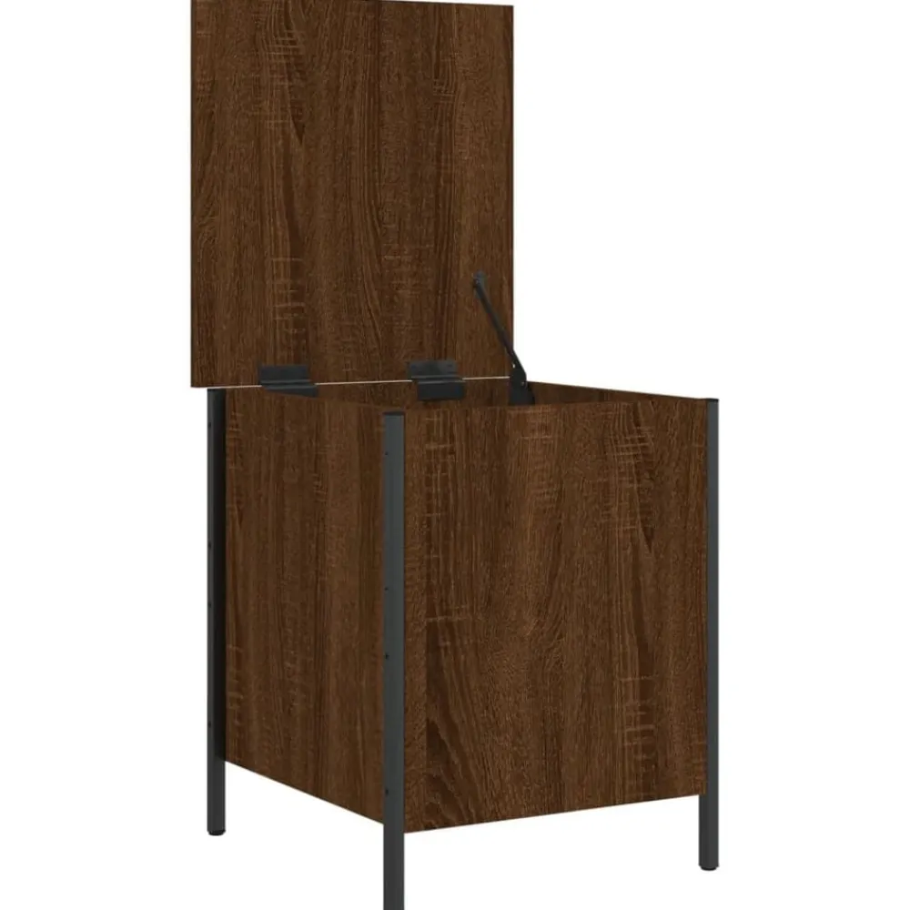 vidaXL Banco de almacenaje madera ingeniería roble marrón 40x42,5x50cm Marrón roble Online