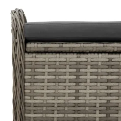 vidaXL Muebles De Jardín-Banco de almacenaje con cojín ratán sintético 115x51x52 cm