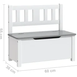 Niños vidaXL Mobiliario Para Bebés Y Niños Pequeños-Banco de almacenaje para niños MDF 60x30x55 cm