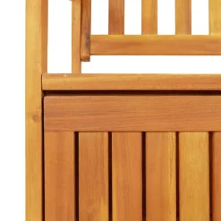 vidaXL Banco de almacenaje de jardín madera de acacia maciza 120 cm Marrón Clearance
