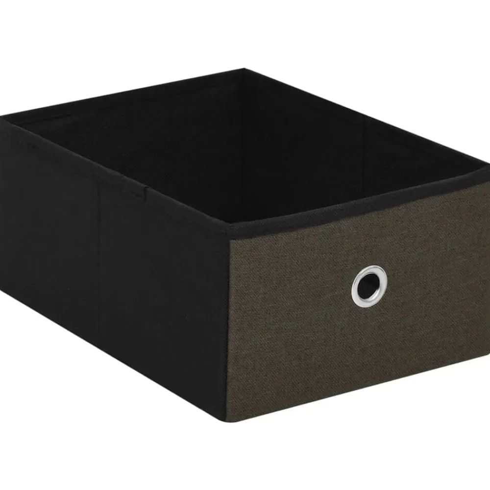 vidaXL Bancos-Banco de almacenaje plegable lino sintético marrón 76x38x38 cm