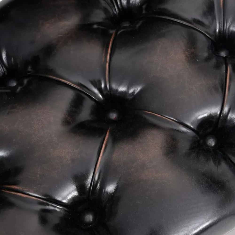 vidaXL Banco de almacenaje con respaldo cuero sintético 110 cm Negro Best
