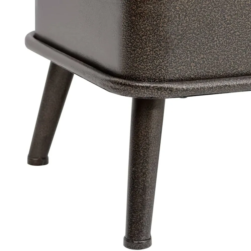 vidaXL Banco de almacenaje con respaldo cuero sintético 110 cm Negro Best