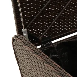 vidaXL Banco de almacenaje y cojín ratán sintético marrón 115x51x52 cm Marrón Discount