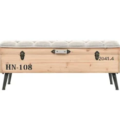 vidaXL Bancos-Banco de almacenaje madera maciza de abeto 110 cm