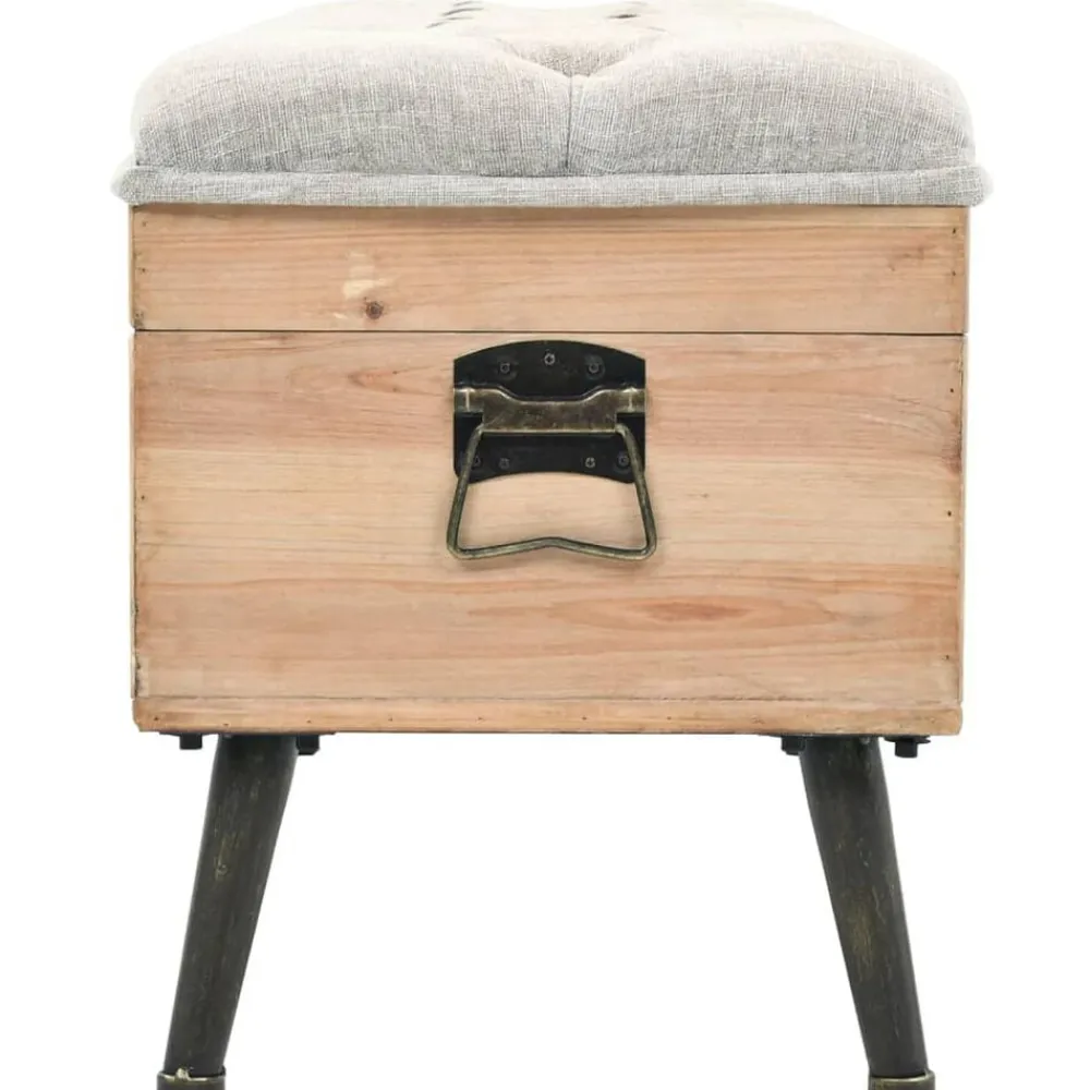 vidaXL Bancos-Banco de almacenaje madera maciza de abeto 110 cm