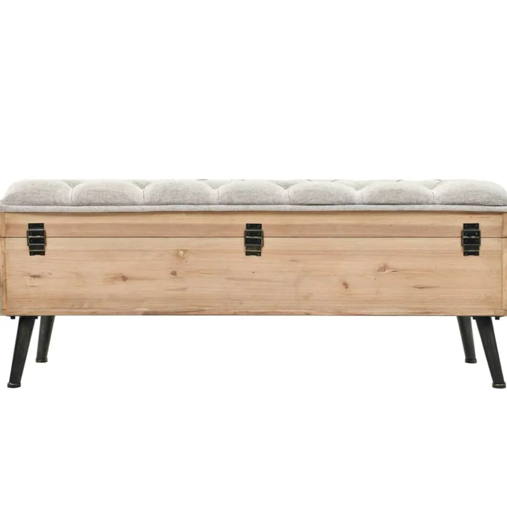 vidaXL Bancos-Banco de almacenaje madera maciza de abeto 110 cm