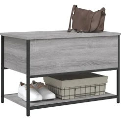 vidaXL Banco de almacenaje madera ingeniería 70x42,5x47 cm Gris sonoma Best