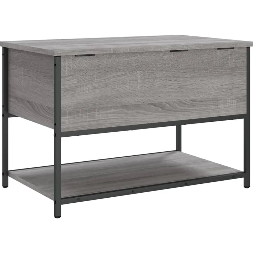 vidaXL Banco de almacenaje madera ingeniería 70x42,5x47 cm Gris sonoma Best