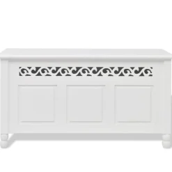 vidaXL Banco de almacenamiento estilo barroco MDF blanco Best