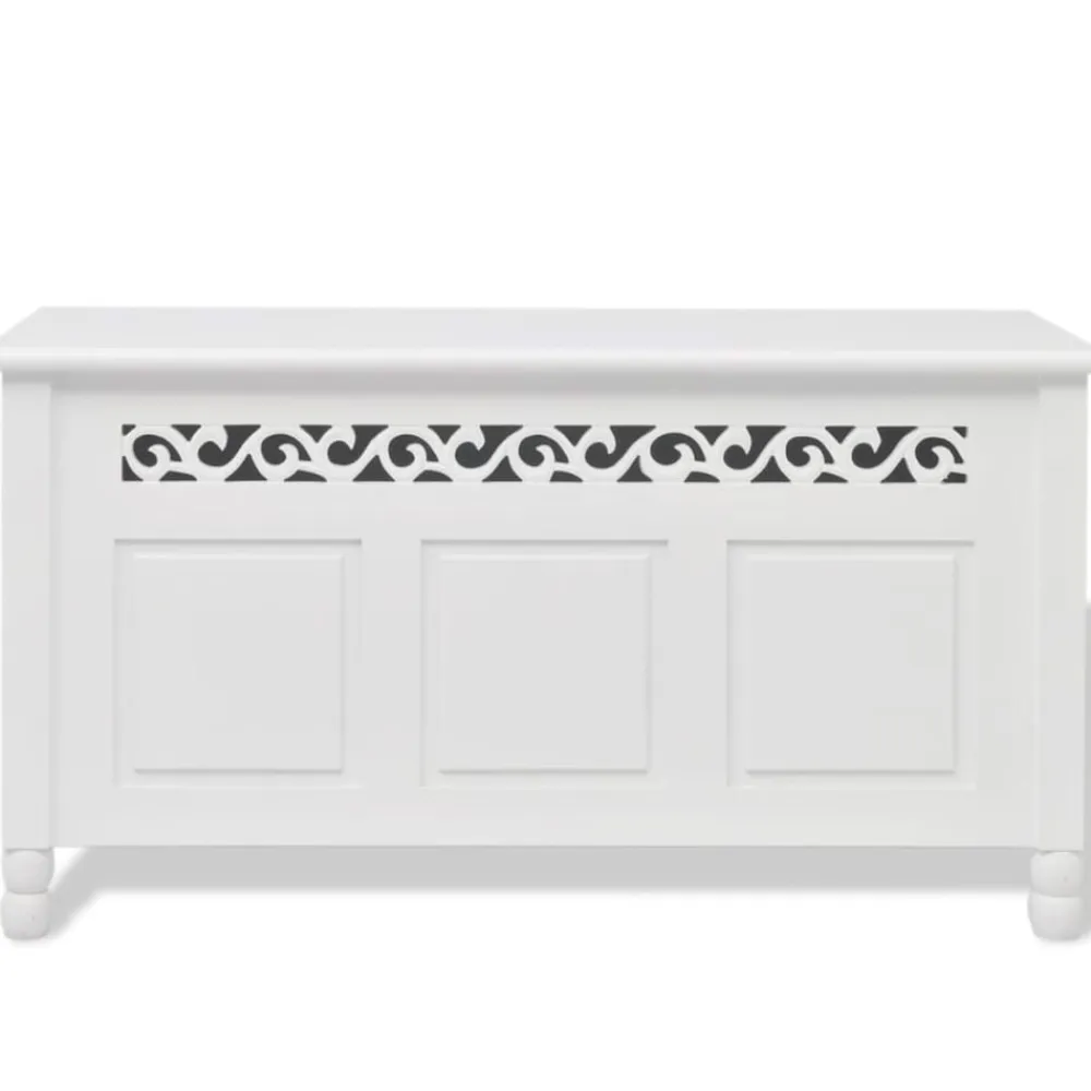 vidaXL Banco de almacenamiento estilo barroco MDF blanco Best