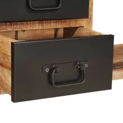 vidaXL Banco de almacenamiento con cajón Marrón Madera maciza de Mango Natural