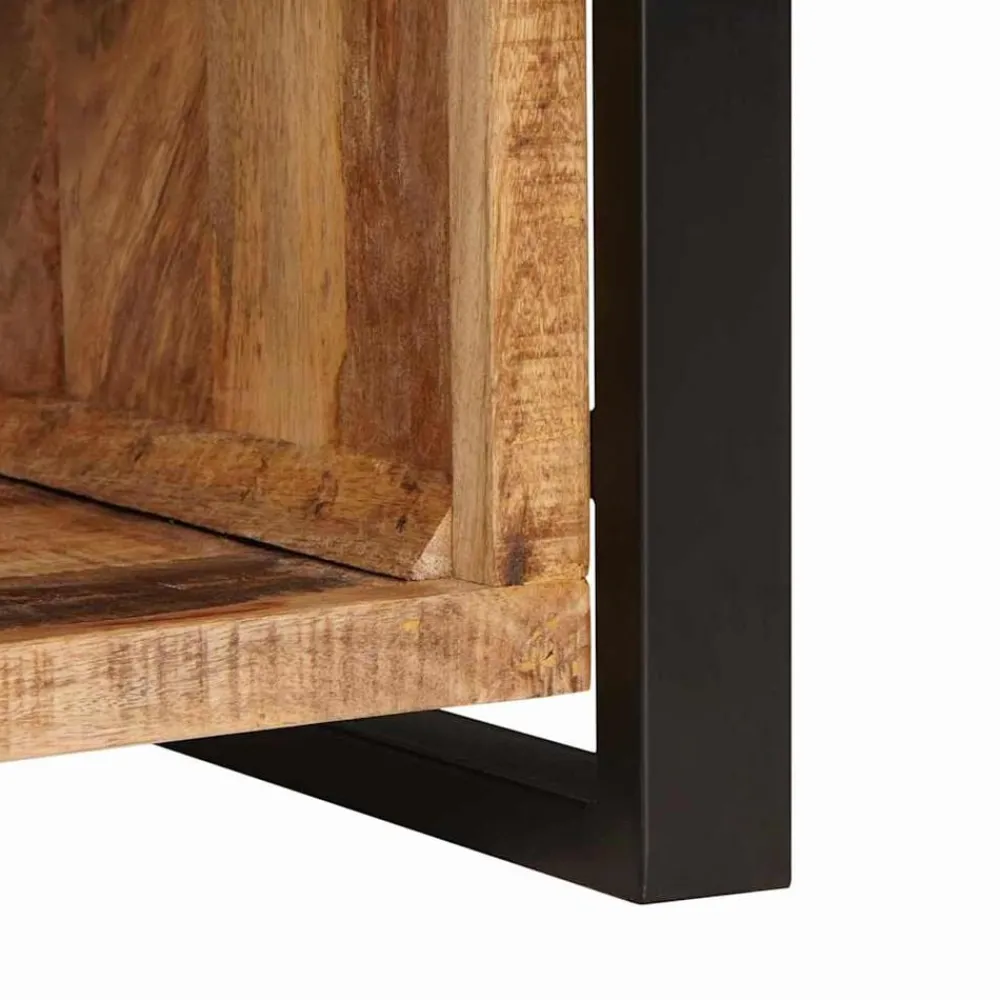vidaXL Banco de almacenamiento con cajón Marrón Madera maciza de Mango Natural