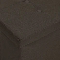 vidaXL Bancos-Banco de almacenamiento plegable lino sintético marrón oscuro
