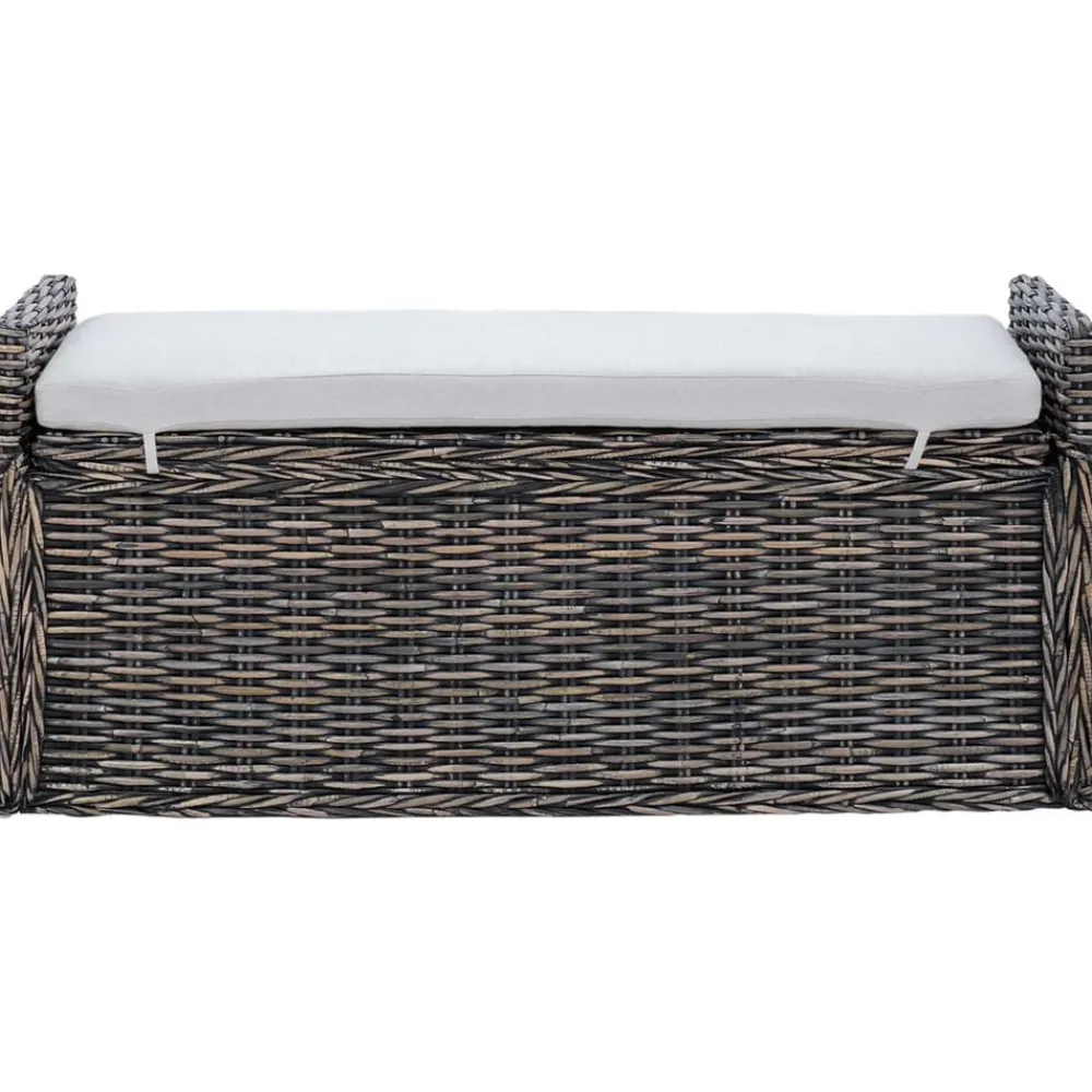 vidaXL Bancos-Banco de almacenamiento Lavado negro 110 x 40 x 50 cm Ratán