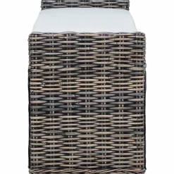 vidaXL Bancos-Banco de almacenamiento Lavado negro 110 x 40 x 50 cm Ratán