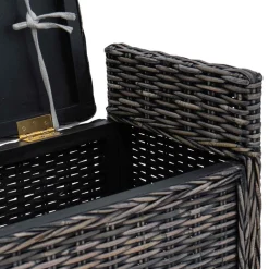 vidaXL Bancos-Banco de almacenamiento Lavado negro 110 x 40 x 50 cm Ratán