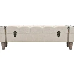 vidaXL Bancos-Banco de almacenamiento madera maciza y acero 111x34x37 cm