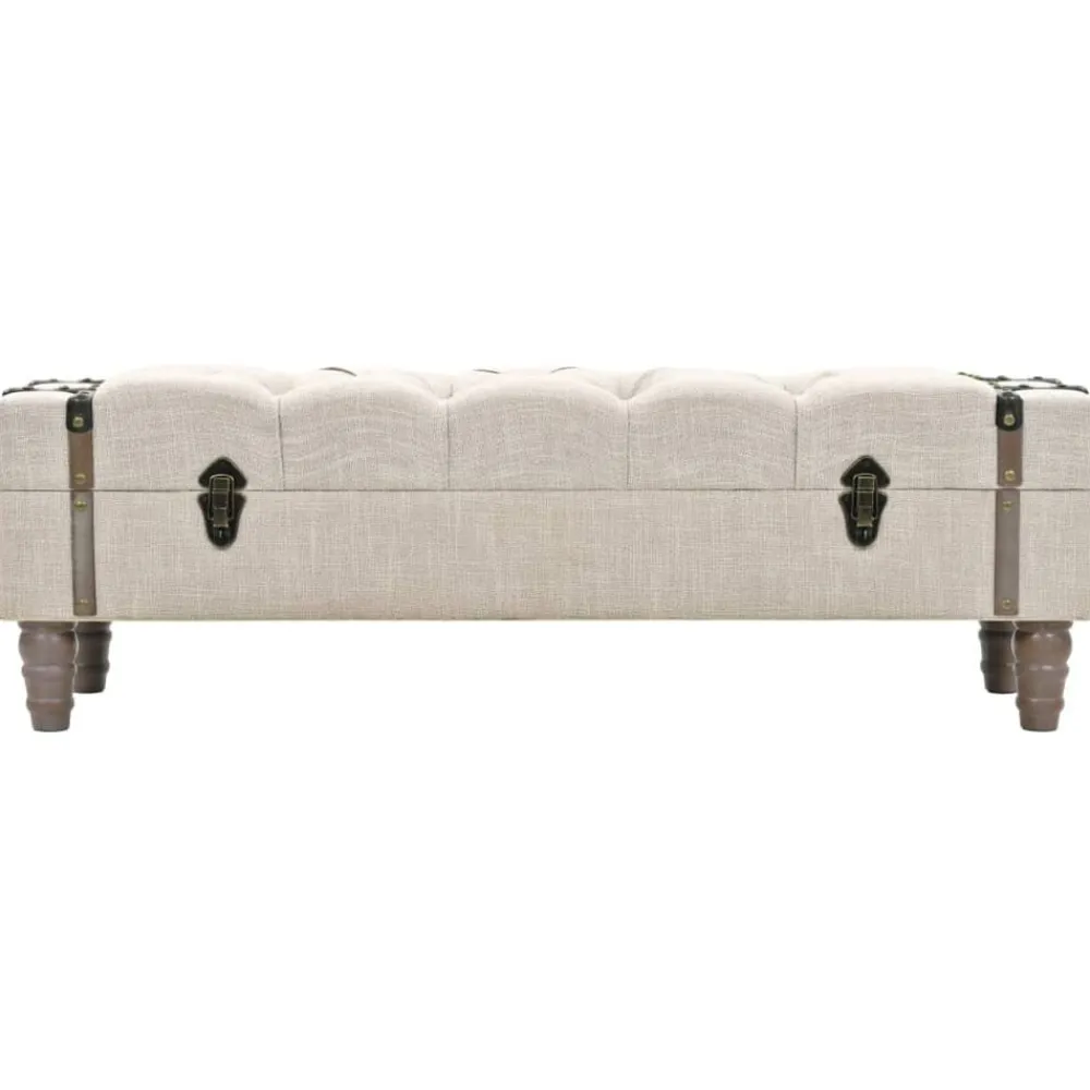 vidaXL Bancos-Banco de almacenamiento madera maciza y acero 111x34x37 cm