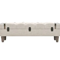 vidaXL Bancos-Banco de almacenamiento madera maciza y acero 111x34x37 cm