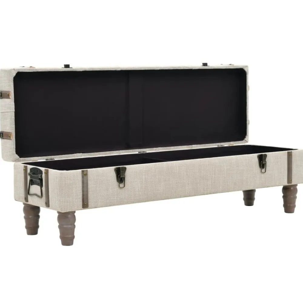 vidaXL Bancos-Banco de almacenamiento madera maciza y acero 111x34x37 cm