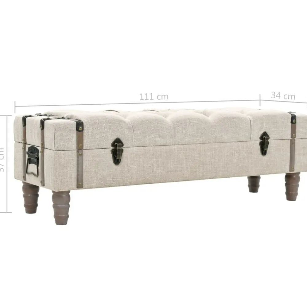 vidaXL Bancos-Banco de almacenamiento madera maciza y acero 111x34x37 cm