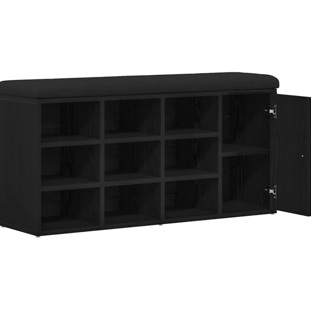 vidaXL Banco de almacenamiento 102 x 32 x 50 cm Roble negro Online