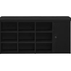vidaXL Banco de almacenamiento 102 x 32 x 50 cm Roble negro Online