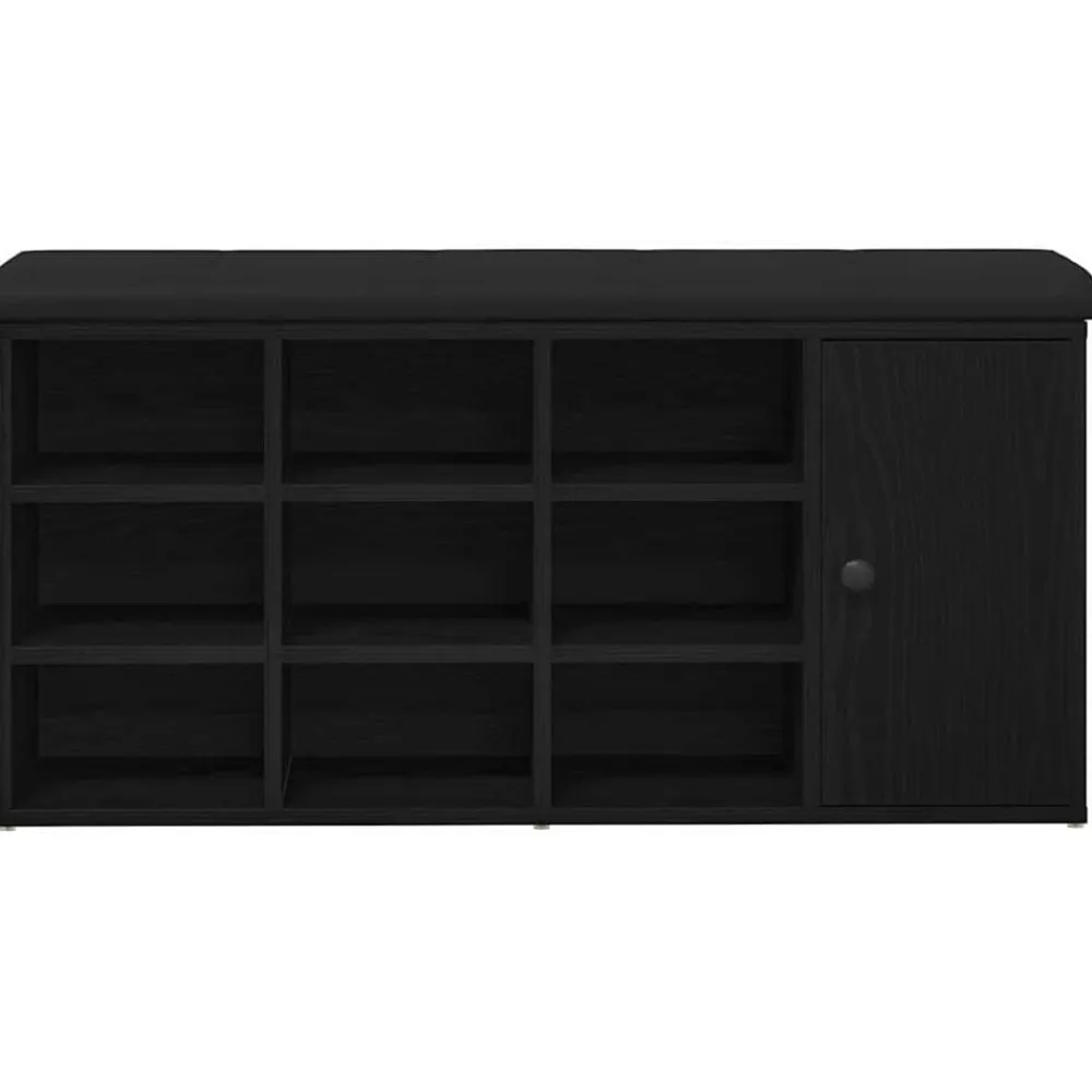 vidaXL Banco de almacenamiento 102 x 32 x 50 cm Roble negro Online