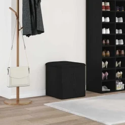 vidaXL Banco de almacenamiento 42 x 42 x 45 cm Roble negro Online