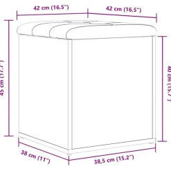 vidaXL Banco de almacenamiento 42 x 42 x 45 cm Roble negro Online