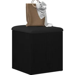 vidaXL Banco de almacenamiento 42 x 42 x 45 cm Roble negro Online