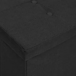 vidaXL Bancos-Banco de almacenamiento plegable lino sintético