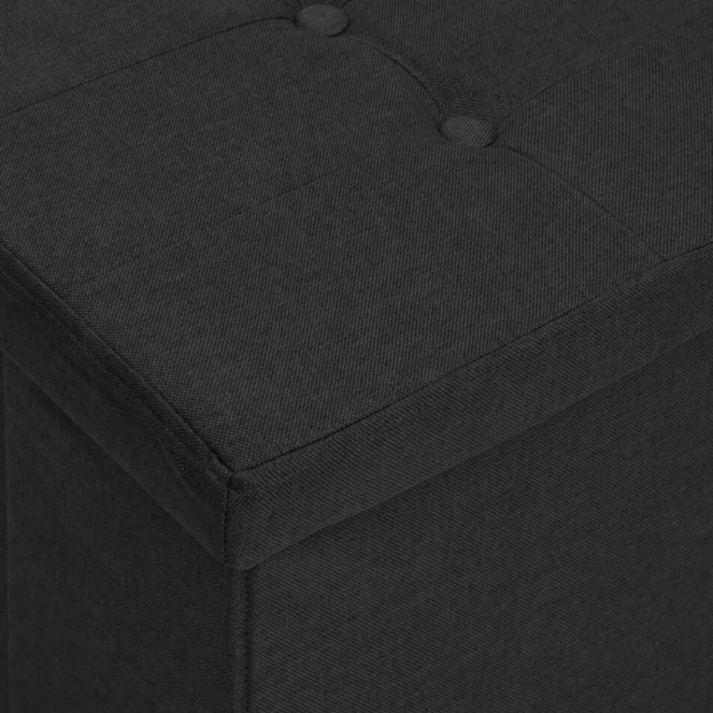 vidaXL Bancos-Banco de almacenamiento plegable lino sintético