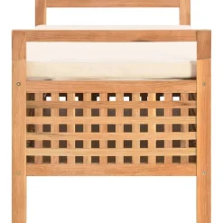 vidaXL Banco de almacenamiento de madera maciza de nogal 93x49x49 cm