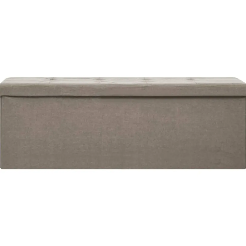 vidaXL Bancos-Banco de almacenamiento plegable lino sintético gris taupe