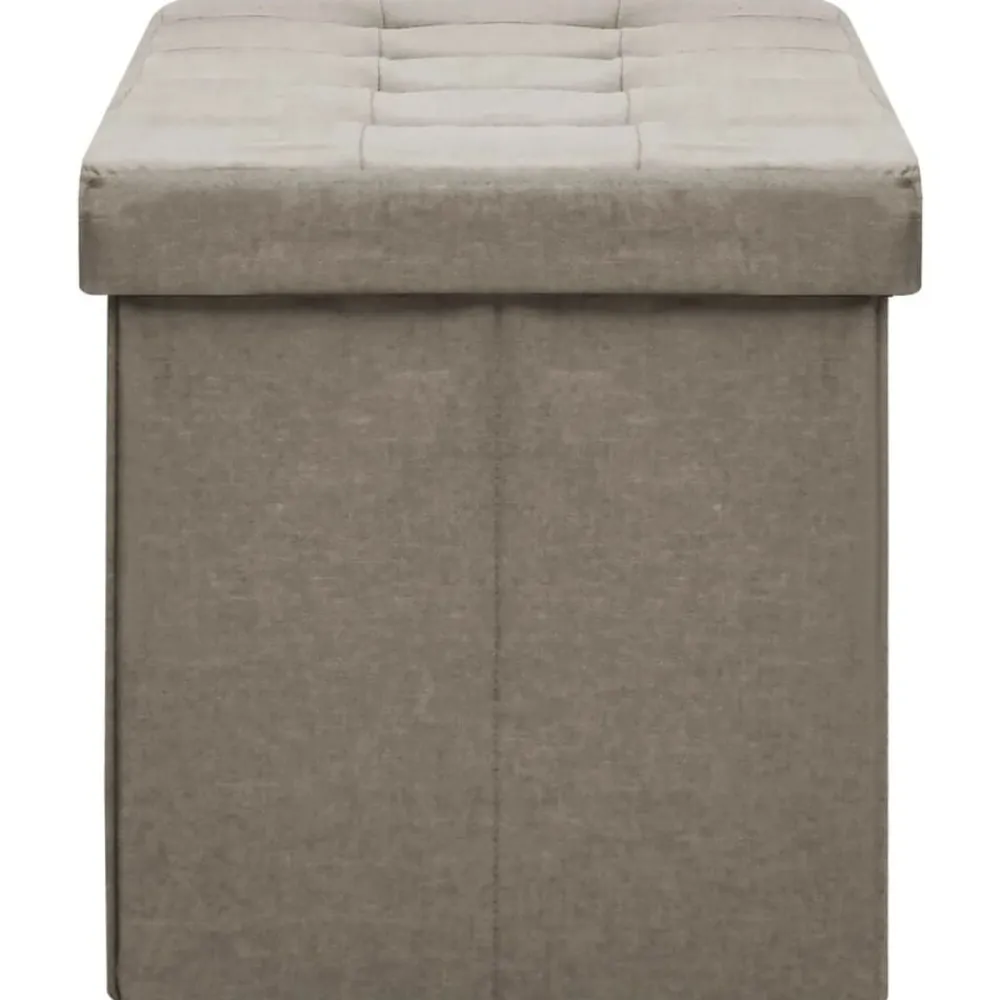 vidaXL Bancos-Banco de almacenamiento plegable lino sintético gris taupe