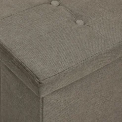 vidaXL Bancos-Banco de almacenamiento plegable lino sintético gris taupe