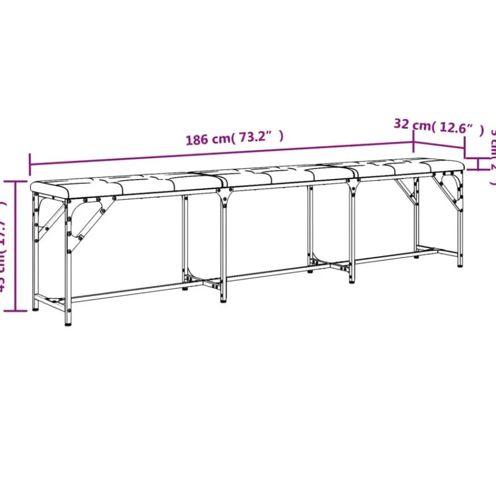 vidaXL Banco de comedor acero y tela 186x32x45 cm Gris claro Sale