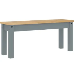 vidaXL Banco de comedor PANAMA madera maciza de pino 105x30x45 cm Gris Clearance