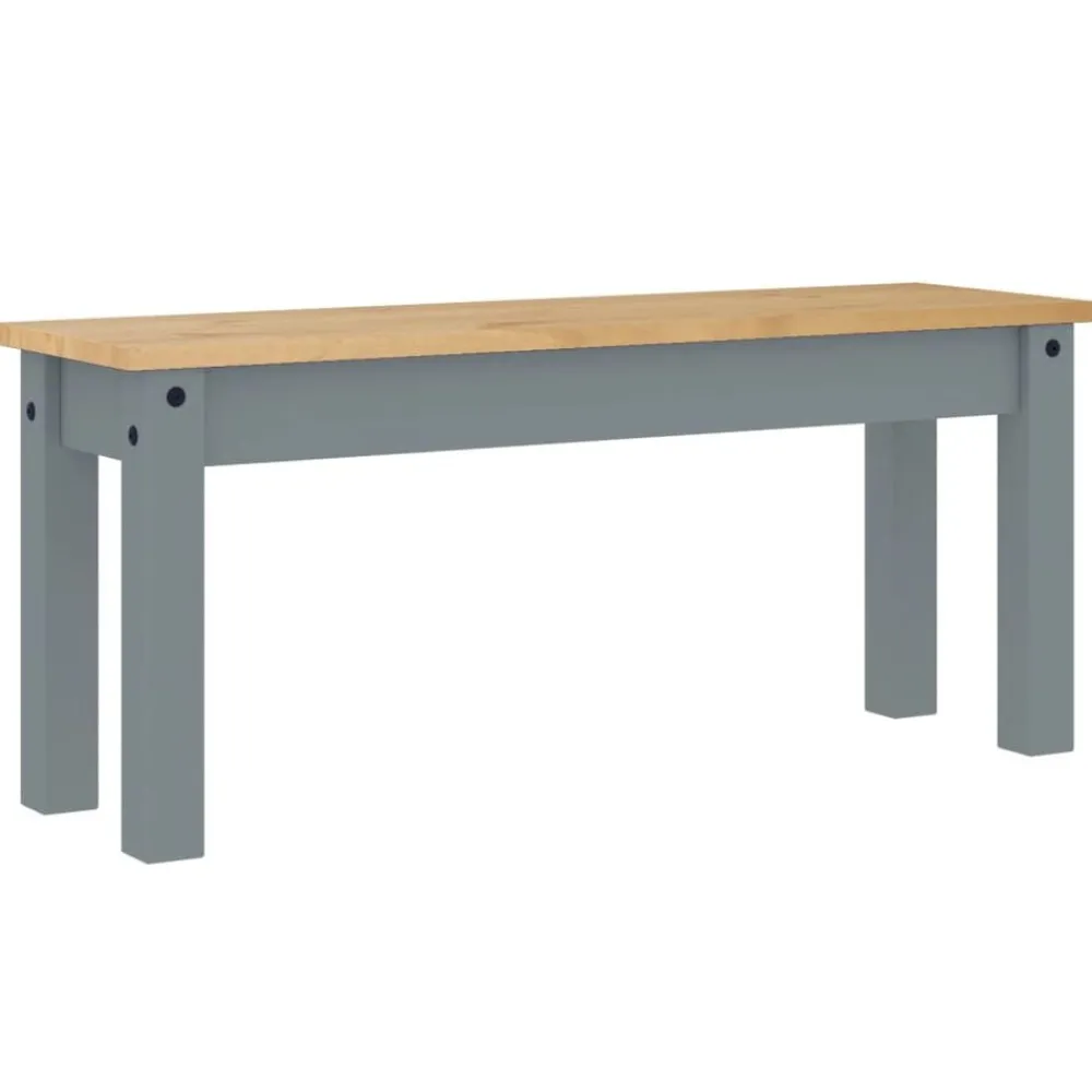 vidaXL Banco de comedor PANAMA madera maciza de pino 105x30x45 cm Gris Clearance
