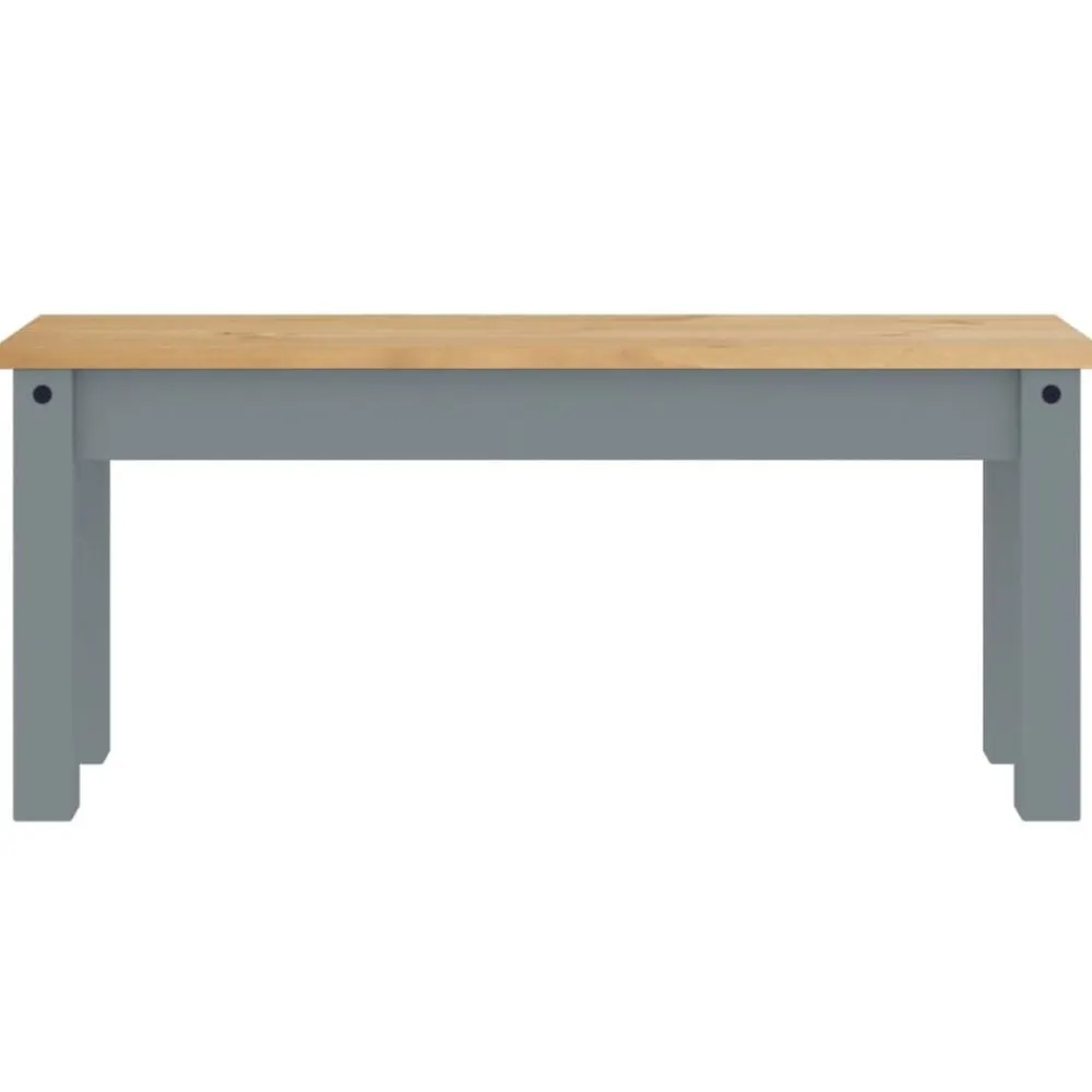 vidaXL Banco de comedor PANAMA madera maciza de pino 105x30x45 cm Gris Clearance
