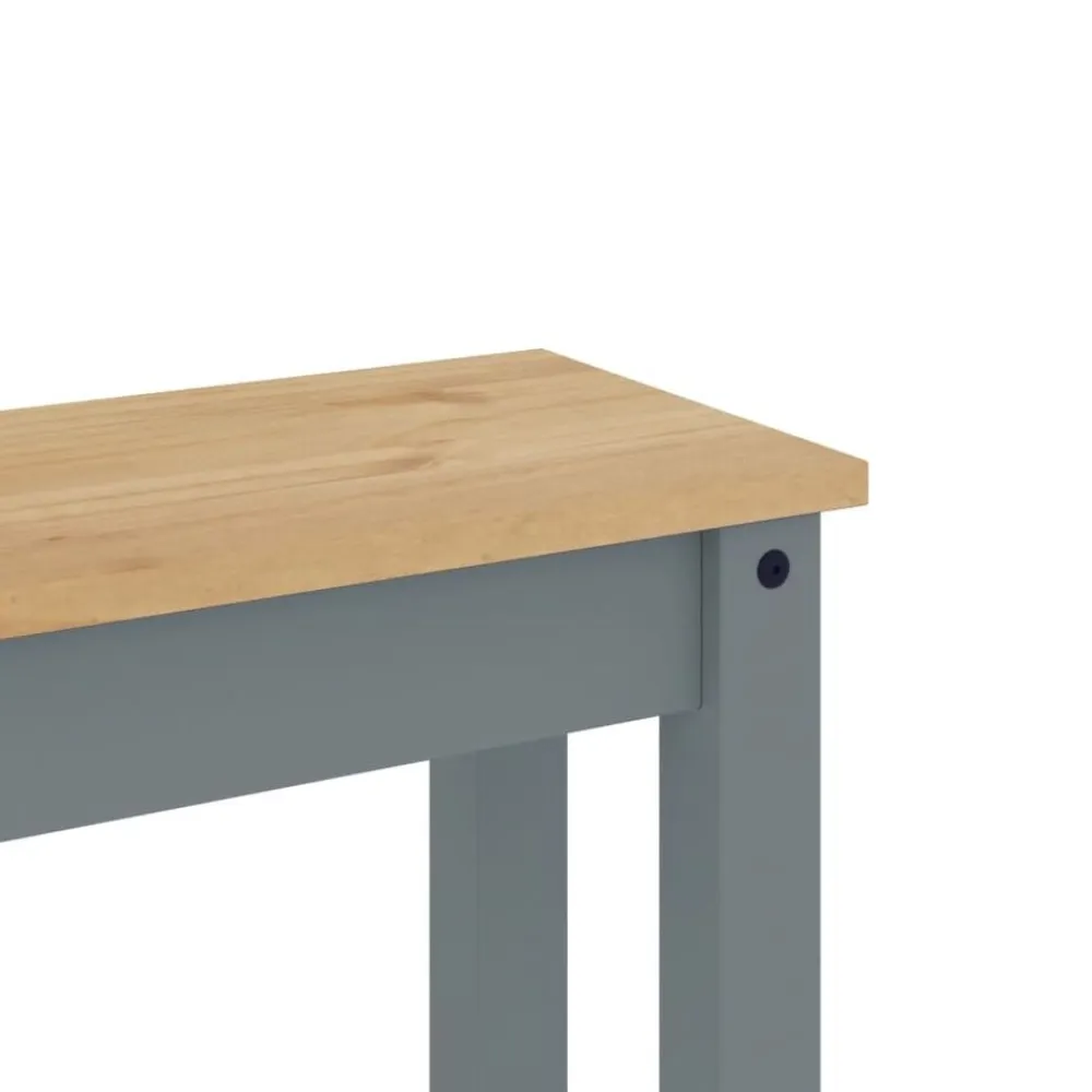 vidaXL Banco de comedor PANAMA madera maciza de pino 105x30x45 cm Gris Clearance