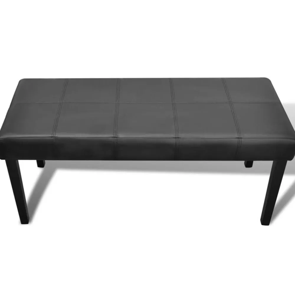 vidaXL Banco de cuero artificial de alta calidad Negro New