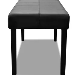 vidaXL Banco de cuero artificial de alta calidad Negro New