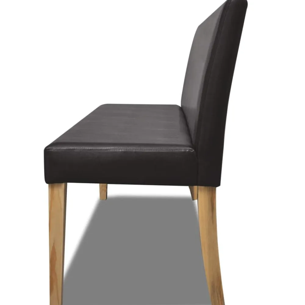 vidaXL Banco de cuero sintético 139,5 cm marrón oscuro Marrón oscuro Discount